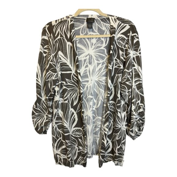 Chico's Sweaters - Chico's Black and White Floral Cardigan